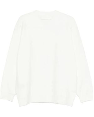 Victoria Beckham V-Neck Long-Sleeve Sweatshirt - White