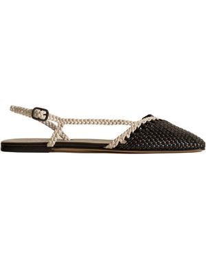 Hereu Square Toe Flats - Brown