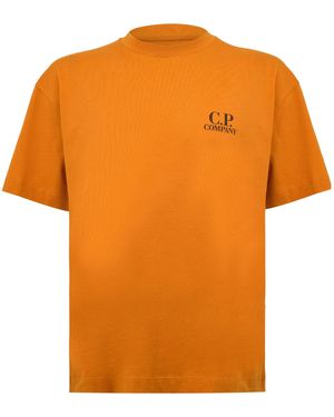 C.P. Company Logo Crew Neck T-Shirt - Orange
