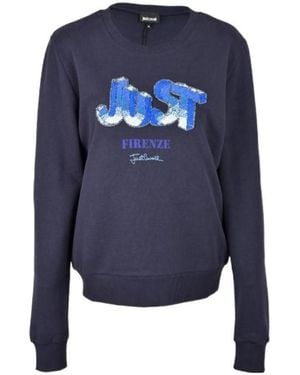 Just Cavalli Sequin Letter Logo Jumper - Blue