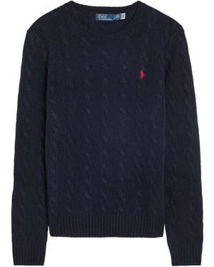 Polo Ralph Lauren Wool Cashmere Cable Knit Slim-Fit Sweater - Blue