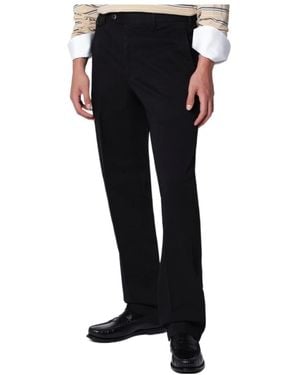 Pt Pantaloni Straight-Leg Cotton Trousers - Black