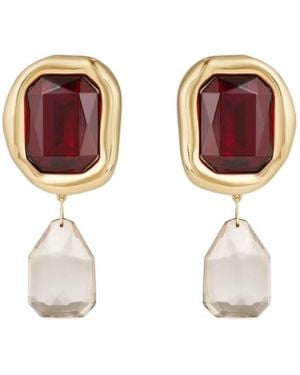 Givenchy Sculptural Crystal Clip Earrings - Pink