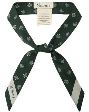 Mulberry Tree-Printed Finished Edge Scarf - Green