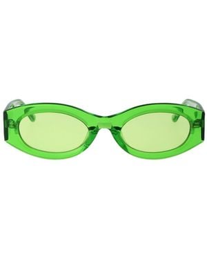 The Attico X Linda Farrow Berta Oval Sunglasses - Green