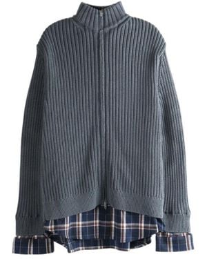 Balenciaga Layered Zipped Jumper - Grey
