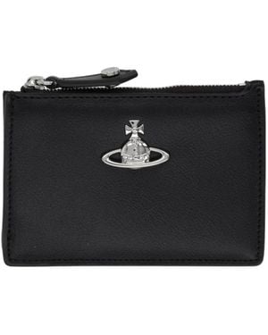 Vivienne Westwood Orb Zip Card Wallet - Black