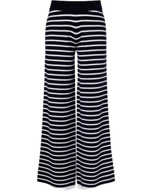 Jardin Des Orangers Striped Cashmere Wide-Leg Trousers - Blue