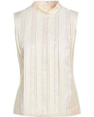 Tory Burch Sleeveless Crew Neck Sequin Top - White
