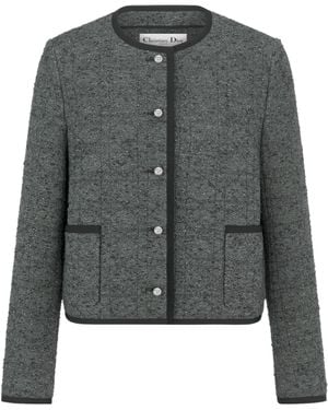Dior Macrocannage Cropped Jacket - Grey