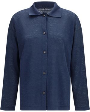 Max Mara Collared Buttoned Cardigan - Blue