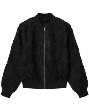 AllSaints Jade Sheer Embroidered Jacket - Black