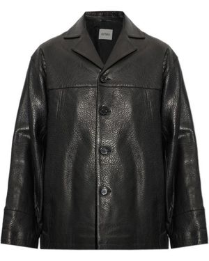 Arma Long-Sleeve Leather Jacket - Black