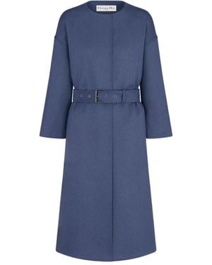 Dior Belted Coat - Blue