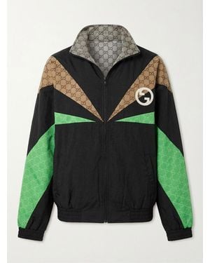 Gucci Gg Monogram Highneck Track Jacket - Green