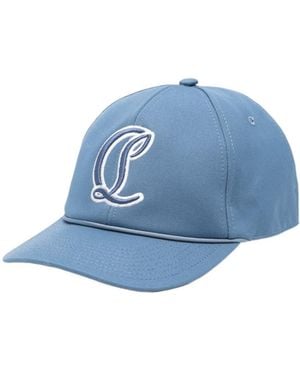 Christian Louboutin Logo Embroidered Cap - Blue