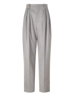 Bottega Veneta Box-Pleat Wide-Tapered Trousers - Grey