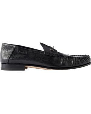 Tom Ford Embellished Leather Loafers - Black