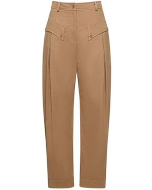 Alberta Ferretti Cotton Gabardine Balloon Trousers - Natural