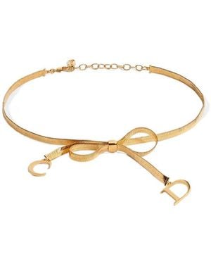 Dior Cd Ribbon Choker - Metallic