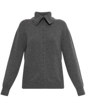Lisa Yang Denie Button-Up Knitted Jumper - Grey