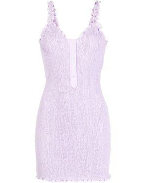 Alexander Wang Ruffled Shirred Minidress - Purple