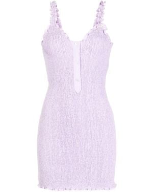 Alexander Wang Ruffled Shirred Minidress - Purple