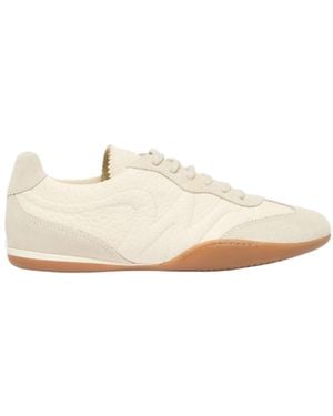 Weekend by Maxmara Grain Leather Flat Trainers - White