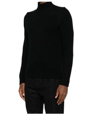 Fedeli Ribbed Turtle Neck Knitwear - Black