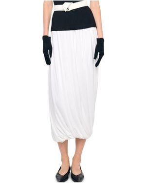 Norma Kamali Gathered Midi Skirt - Blue