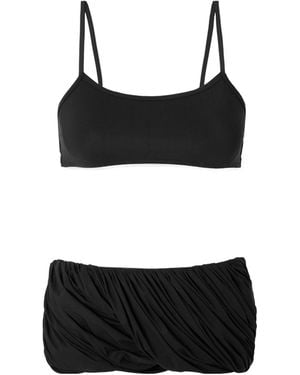 Alaïa Twisted Ruched Bikini - Black