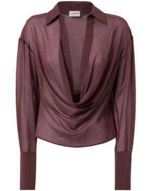 ANDAMANE Lilia Cowl Neck Blouse - Purple