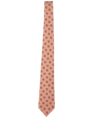 Kiton Micro Floral Tie - White