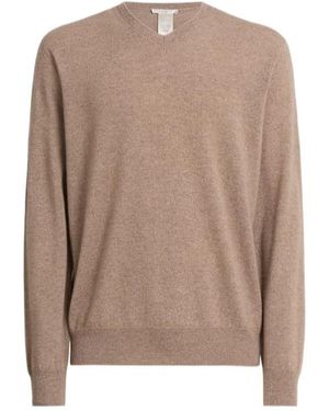 The Row Rod V-Neck Cashmere Knit Jumper - Brown
