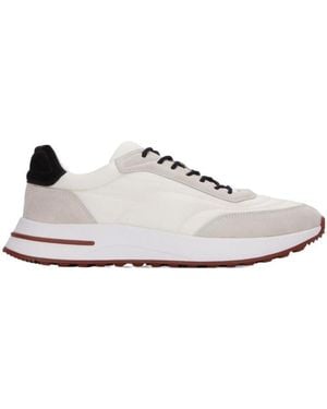 Loro Piana Week End Walk Logo Lace-Up Trainers - White