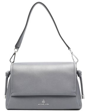Michael Kors Logo-Plaque Leather Shoulder Bag - Grey