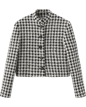 Marissa Chiara Houndstooth Casual Jacket - Black