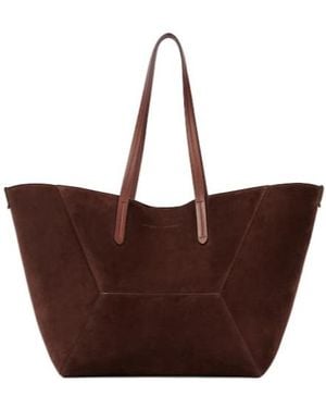 Brunello Cucinelli Dark Suede Tote Bag - Brown