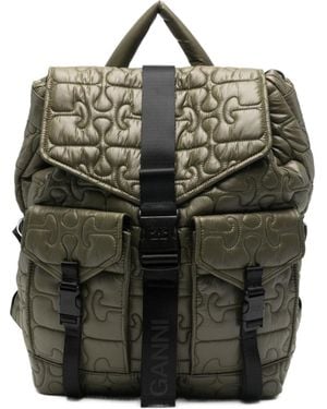 Ganni Quilted Backpack - Black