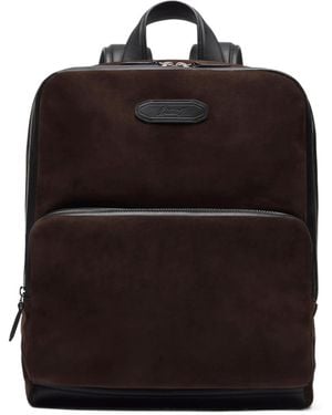 Brioni And Cashmere Suede Via Veneto Backpack - Black
