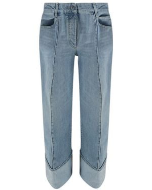 Bottega Veneta Turn-Up Hem Denim Jeans - Blue
