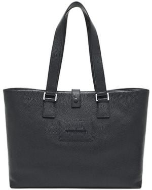 Emporio Armani Leather Tote Bag - Black