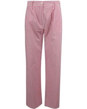 ERMANNO FIRENZE Striped Wide-Leg Trousers - Pink