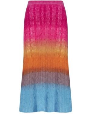 Etro Wool Knit Midi Skirt - Pink