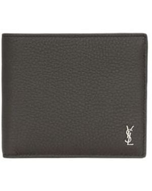 Saint Laurent Logo Wallet - Grey