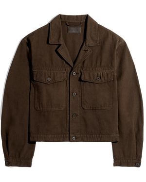Lemaire Twill Textured Trucker Jacket - Brown