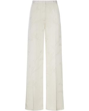 forte_forte The Lotus Fluid Jacquard High Waist Trousers - White