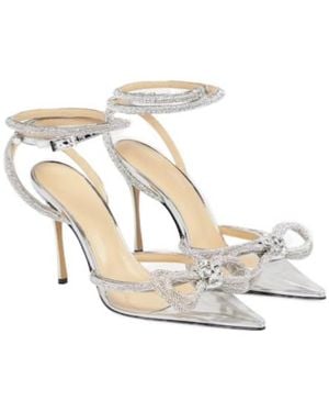 Mach & Mach Double Bow Embellished Pumps - White