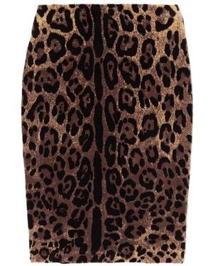 Dolce & Gabbana Leopard Jacquard Mini Skirt - Black