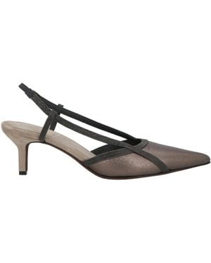 Brunello Cucinelli Metallic Pointed-Toe Stiletto Heels Adorned - White